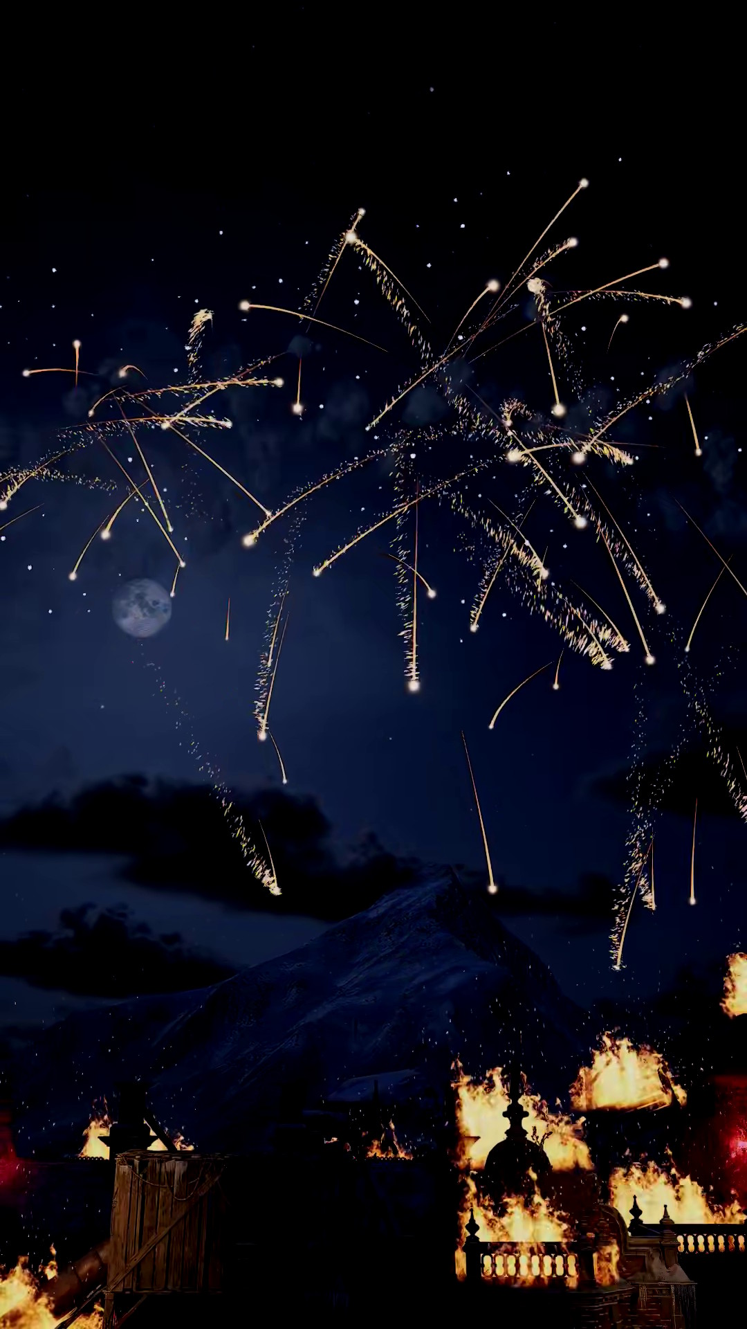 Read more about the article Eldoran’s stage fireworks and moon